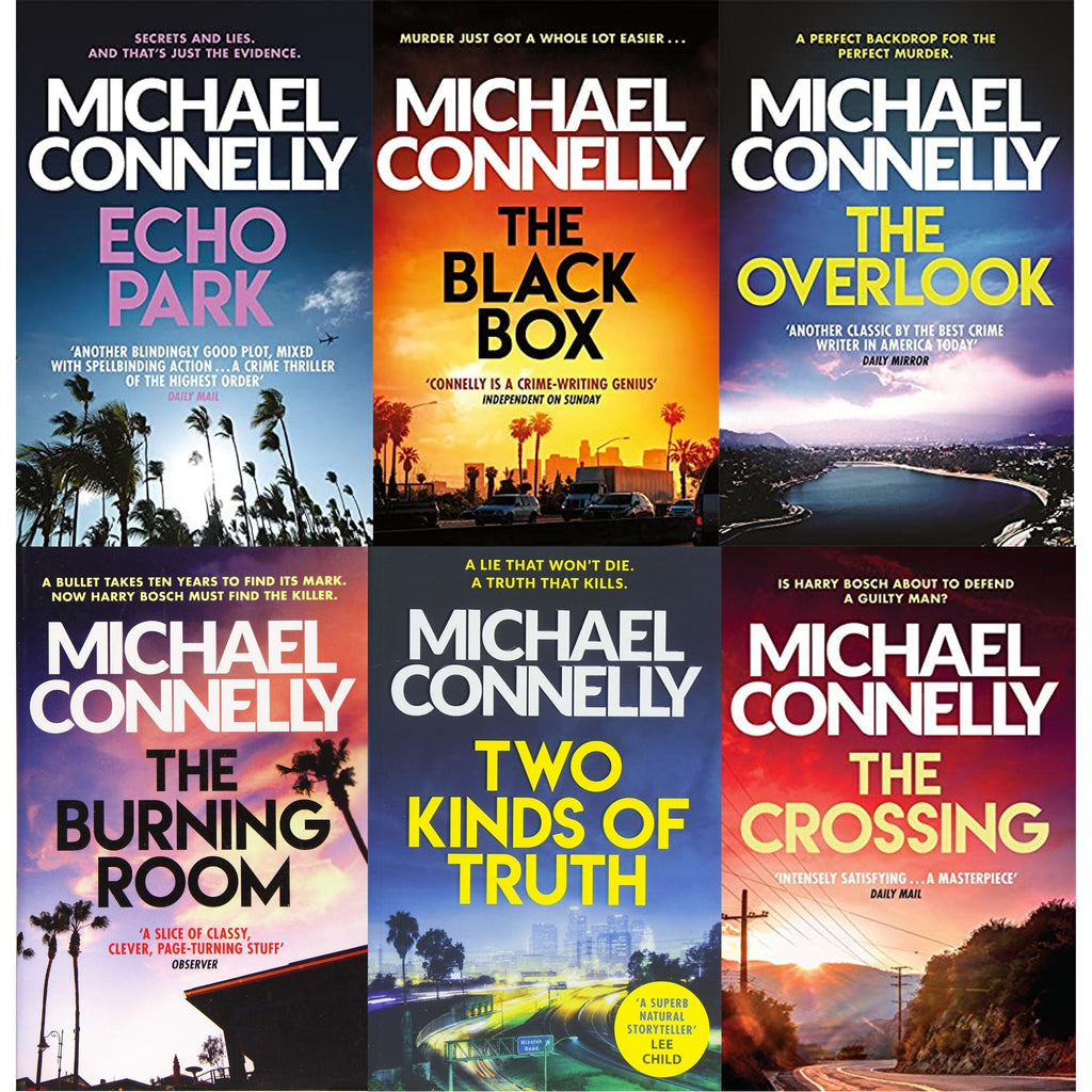 Michael Connelly Harry Bosch Series Collection 6 Books Set The Black Box The Crossing Echo Park Two Kinds of Truth The Burning Room The Overlook