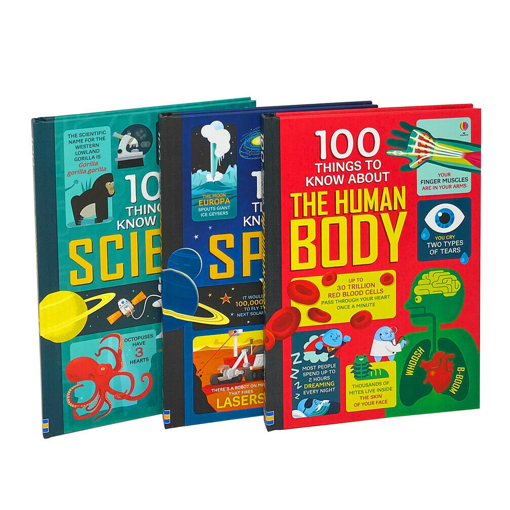 Usborne 100 Things to Know About 3 Books Collection Set - Space, The Human  Body, Science