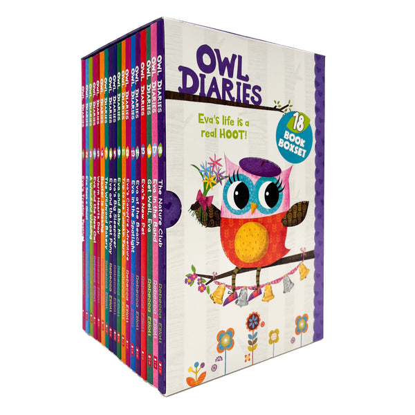 Owl Diaries Collection 1-18 Books Set By Rebecca Elliott (Eva's Treetop Festival, Eva Sees a Ghost, A Woodland Wedding, Eva and the New Owl, Warm Hearts Day, Baxter Is Missing & More)