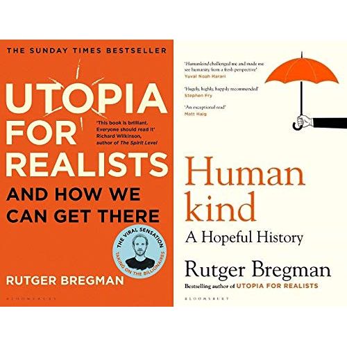 Utopia for Realists & Humankind by Rutger Bregman - 2 Book Set Collection