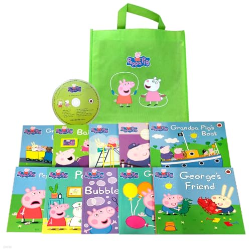 ["9780241536872", "Childrens Books (3-5)", "cl0-PTR", "Infants", "Peppa Pig", "Peppa Pig 10 Story Books Set Collection with CDs", "Peppa Pig book Collection", "Peppa Pig Book Set", "Peppa pig Cd Set", "peppa pig in red bag", "peppa Pig Story book", "Peppa Pig Storybooks Collection", "Peppa pig With Cds"]