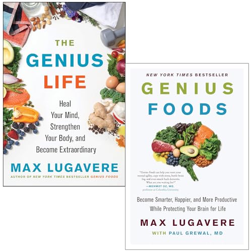 Max Lugavere 2 Books Collection Set (The Genius Life: Heal Your Mind, Strengthen Your Body, and Become Extraordinary and Genius Foods)