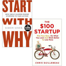 Start With Why By Simon Sinek & The $100 Startup By Chris Guillebeau 2 Books Collection Set