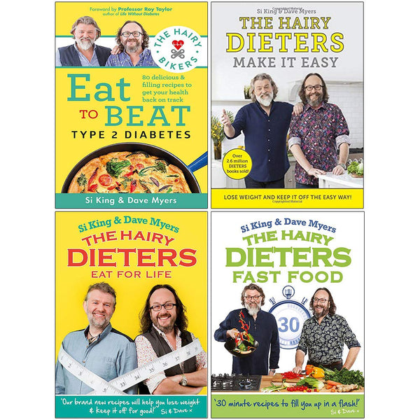 The Hairy Bikers Eat to Beat Type 2 Diabetes, The Hairy Dieters Make It Easy, The Hairy Dieters Eat for Life, Fast Food 4 Books Collection Set