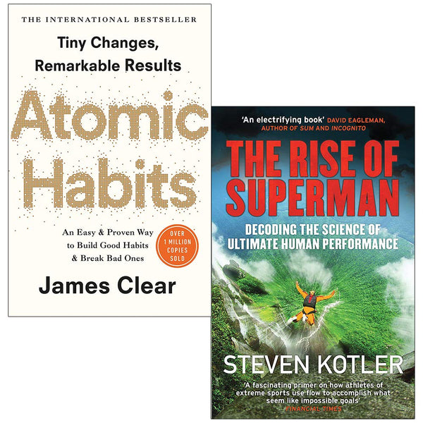 Atomic Habits By James Clear and The Rise of Superman By Steven Kotler 2 Books Collection Set