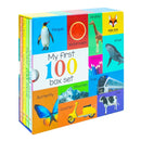 My First 100 Words Box Set 4 Board Books Collection Set (Words, Animals, Colours, Shapes and Numbers, Letters and Phonics)