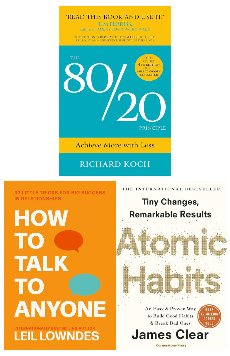 ["20th anniversary edition", "5 Mega Rules of Life", "92 little tricks for big success in relationships", "9780678464618", "Advantages for life", "Advice about future", "Atomic", "Atomic Habits", "atomic habits book", "atomic habits by james clear", "atomic habits james clear", "Bad ones", "Best Selling Single Books", "bestseller", "bestselling author", "bestselling books", "bestselling single books", "Build good habits", "Business Book", "Business Class book", "Business Management Skills", "business relationships", "cardinal rules", "Career and achieving success", "Career Tips", "cl0-PTR", "Cognition", "Cognitive Psychology", "Daily habit", "Discovered way", "Easy Way", "fiction books", "Fundamental", "Good Habit", "Habit development", "how to talk to anyone set", "International Bestseller Atomic Habits", "James Clear", "james clear atomic habits", "James Clear Book Collection", "James Clear Book Collection Set", "James Clear Books", "leil lowndes", "leil lowndes book set", "leil lowndes books", "leil lowndes collection", "leil lowndes how to talk to anyone", "leil lowndes how to talk to anyone books", "Olympic Gold medals", "personal development", "personal relationships", "Practical", "Principles of Life", "productivity and business classic", "Professional book", "Proven Way", "Remarkable Result", "Revolutionary system", "Secret of Achieving", "Secret Of success", "self controls", "Self success", "simple steps", "single", "single irreducible", "Tertiary Education", "The 80/20 Principle", "The 80/20 Principle by Richard Koch", "The life-changing"]