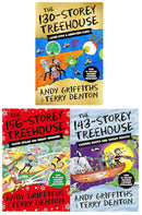 The Treehouse Series 3 Books Collection Set (The 130-Storey Treehouse, The 143-Storey Treehouse & The 156-Storey Treehouse) by Andy Griffiths & Terry Denton