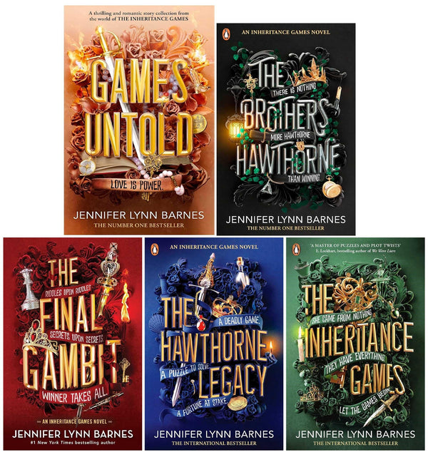 The Inheritance Games Series By Jennifer Lynn Barnes 5 Books Collection Set (Games Untold [Hardback], The Brothers Hawthorne, The Final Gambit, The Hawthorne Legacy and The Inheritance Games)