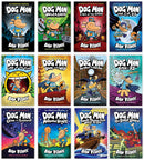 Dog Man Series 1-12 Books Collection Set By Dav Pilkey (Dog Man, Unleashed, Tale Of Two Kitties, Dog Man and Cat Kid, Lord of The Fleas, Brawl of The Wild, For Whom The Ball Rolls, Fetch-22 &amp; More)