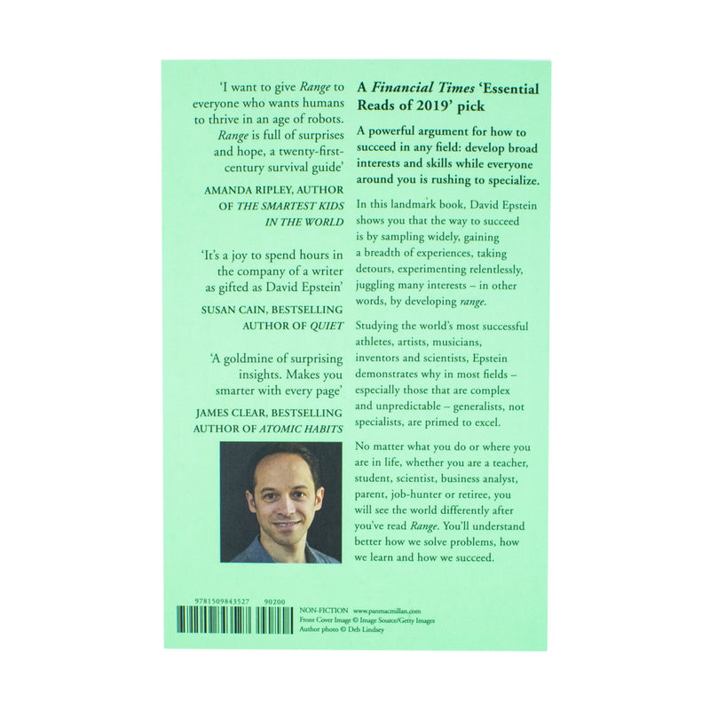 ["advice for parents", "Advice on careers & achieving success", "business", "Business Book", "business life", "Business strategy", "David Epstein", "education", "education Books", "Entrepreneurship", "General Sports", "group or collective psychology", "Learning", "Parenting", "Parenting book", "Popular psychology", "Range", "Social", "Sports", "Sports psychology"]