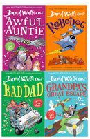 David Walliams 4 Books Collection Set (Awful Auntie, Grandpa’s Great Escape, Bad Dad, Robodog)