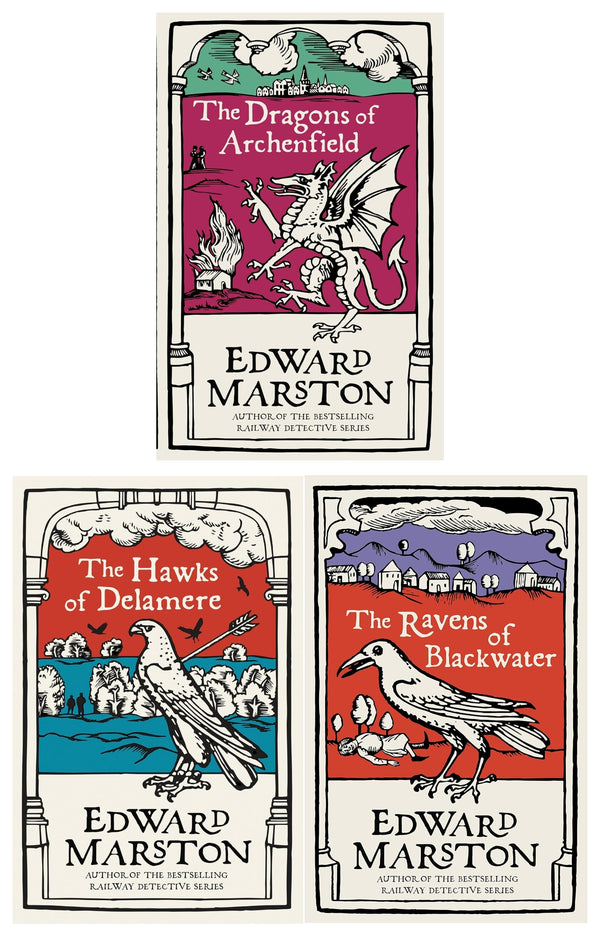 Edward Marston Domesday Series Collection 3 Books Set (The Hawks of Delamere, The Ravens of Blackwater, The Dragons of Archenfield)