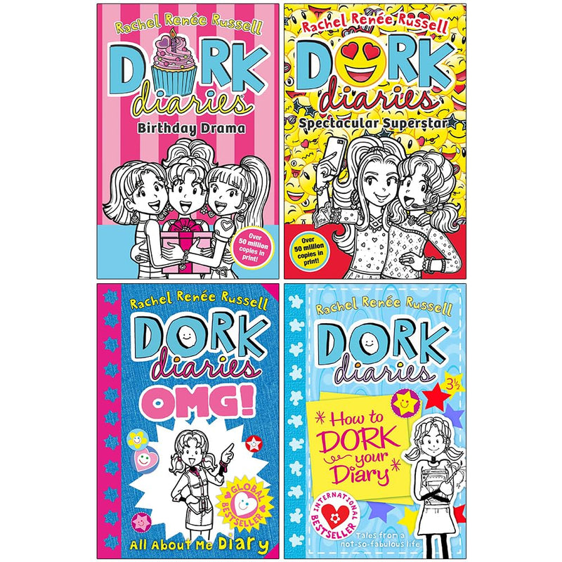 ["9789124243500", "all about me diary", "buy dork diaries", "children collection", "childrens books", "Childrens Books (7-11)", "cl0-CERB", "crush catastrophe", "dear dork", "dork dairies 3 1/2", "dork diaries", "dork diaries 3", "dork diaries all about me", "dork diaries birthday drama", "dork diaries book series", "dork diaries books set", "dork diaries box set", "dork diaries collection", "dork diaries drama queen", "dork diaries full set", "dork diaries omg", "dork diaries party", "dork diaries party time", "dork diaries pop star", "dork diaries puppy love", "dork diaries puppy love book", "dork diaries series", "dork diaries spectacular superstar", "drama queen", "frenemies forever", "holiday heartbreak", "how to dork your diary", "new dork diaries", "once upon a dork", "rachel renee russell", "skating sensation", "tv star", "young teen"]