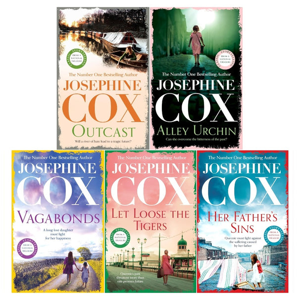 Josephine Cox Queenie and Emma Grady Sagas 5 Books Collection Set (Her Father's Sins, Let Loose the Tigers, Outcast, Alley Urchin, Vagabonds)