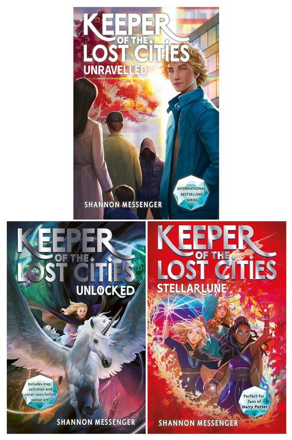 Keeper of the Lost Cities Series 3 Books Set by Shannon Messenger (Unlocked, Stellarlune, Unravelled)