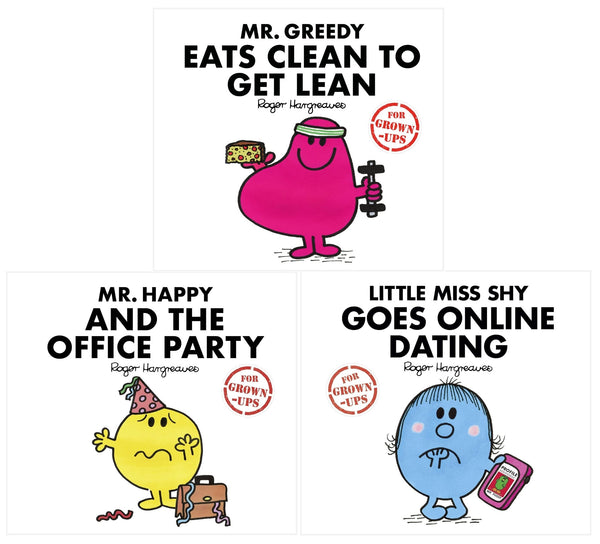 Mr Men And Little Miss for Grown Ups 3 Books Set By Roger Hargreaves