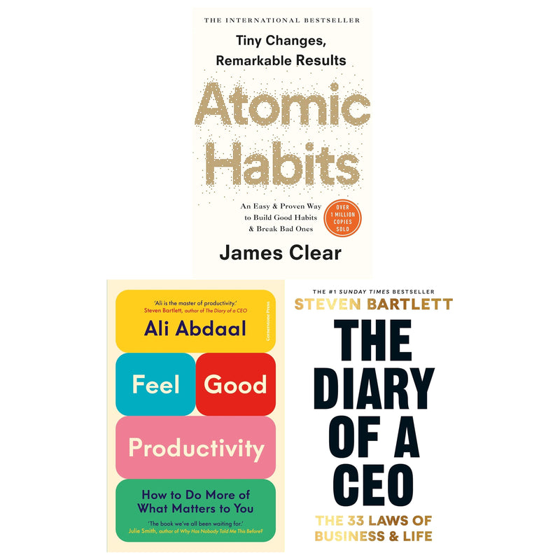 ["Ali Abdaal", "Atomic Habits", "atomic habits amazon", "atomic habits book", "Behaviour Management", "book atomic habits", "Business Coaching", "diary of a ceo book", "Entrepreneurship Careers", "Experimental Psychology", "Feel Good Productivity", "getting things done", "good books", "james clear atomic habits", "Mentoring Skills", "Organisational Theory", "personal development", "Practical & Motivational Self Help", "productivity books", "self help books", "Starting a Business", "Steven Bartlett", "steven bartlett book", "the atomic habits", "The Diary of a CEO"]