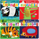 Never Touch and Feel Series 4 Books Collection Set - Never Touch a Tiger, Never Touch a Panda, Never Touch a Hedgehog, Never Touch a Crocodile