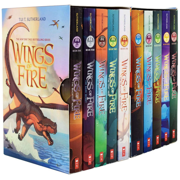 Wings of Fire Series 1-10 Books Collection Set (The Brightest Night, The Dark Secret, The Hidden Kingdom, The Lost Hair, The Dragonet Prophecy & More)