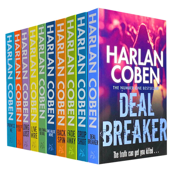 Harlan Coben Myron Bolitar Series Collection 1-10 Books Set (Deal Breaker, Drop Shot, Fade Away, Back Spin, One False Move, The Final Detail, Darkest Fear, Promise Me, Long Lost, Live Wire)