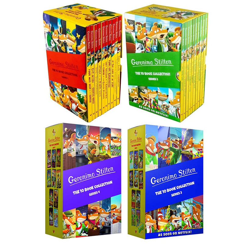 ["2", "3", "4 collection", "4 geronimo stilton box set", "9789526544984", "a cheese coloured camper van", "a very merry christmas", "animals books", "books for children", "children books", "christmas set", "down and out down under", "early learners", "early readers", "geronimo stilton", "geronimo stilton book", "geronimo stilton book collection", "Geronimo Stilton books", "geronimo stilton books set", "Geronimo Stilton Series", "geronimo stilton series 1", "Geronimo Stilton Series books set", "magical mission", "merry christmas geronimo", "operation secret recipe", "shipwreck on pirate island", "surfs up geronimo", "the ghost of the underground", "the mona mousa code", "the mouse island marathon", "the mummy with no name", "the mystery of the roaring rat", "the race across america", "the search for sunken treasure", "the temple of the fire ruby", "the way of the samurai", "the wild", "valentines day disaster", "valley of the giant skeletons", "wild west"]