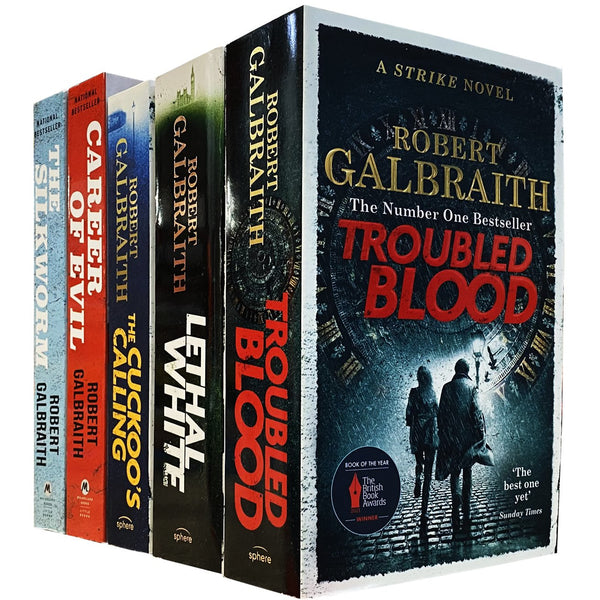 Cormoran Strike Series Robert Galbraith 5 Books Collection Set Troubled Blood, Lethal White