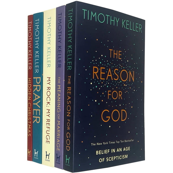 Timothy Keller 5 Books Collection Set (Hidden Christmas, Prayer, My Rock; My Refuge, The Reason For God & The Meaning of Marriage)