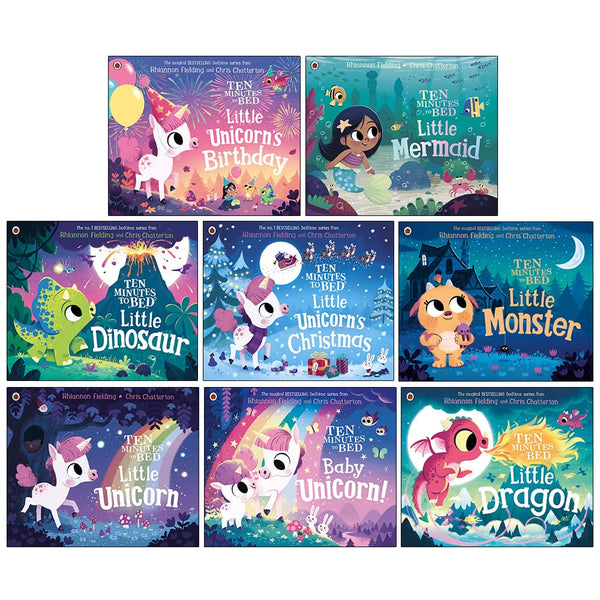 Ten Minutes to Bed Series 8 Books Collection Set By Rhiannon Fielding (Little Dinosaur, Little Monster, Little Unicorn, Little Unicorn's Christmas, Little Unicorn's Birthday & MORE)