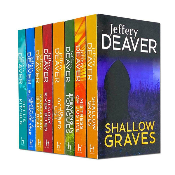 Jeffery Deaver Collection 8 Books Set Mistress of Justice, Bloody River Blues, Shallow Graves